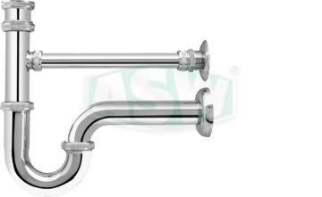 Chrome-plated brass pipe odour trap