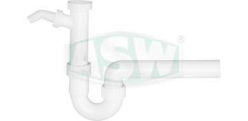 PP white sink tubular trap