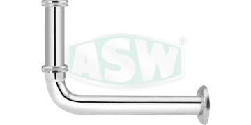 Chrome-plated brass outflow bow 90°