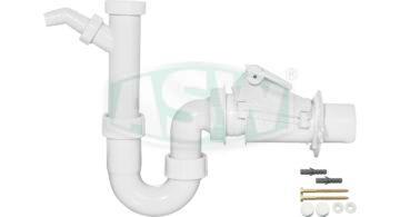 PP white sink tubular trap