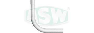 White plastic flush pipe elbow