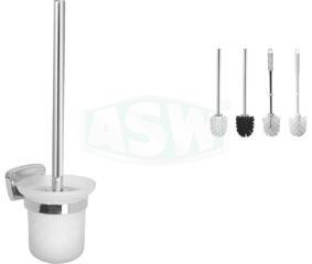 Toilet brush set, chrome-plated brass