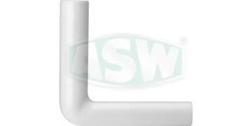 White plastic flush angle D: 50 x 44 mm