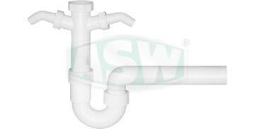 PP white sink tubular trap