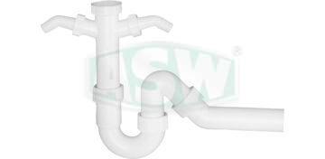 PP white sink tubular trap