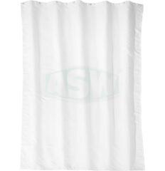 White textile shower curtain