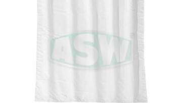 White textile shower curtain