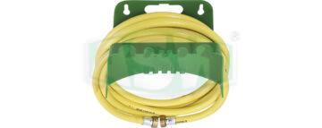 Green plastic hose wall holder as set