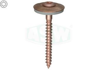 Copper-plated stainless steel metal screws, Ø 25 mm