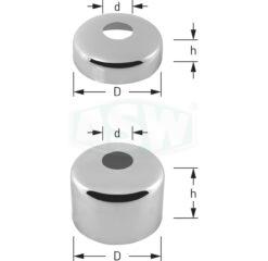 Chrome-plated brass tap rosette