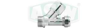 Angle seat valve, chrome-plated brass