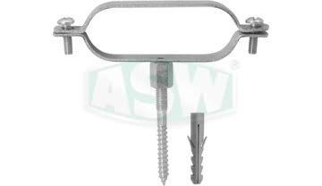 Oval screw pipe clamps, galv. steel