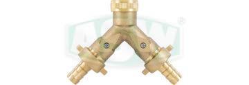 Two-way distributor piece, raw brass