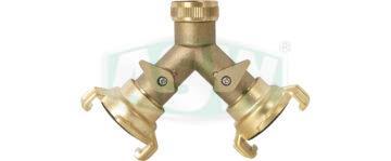 Two-way distributor piece, raw brass